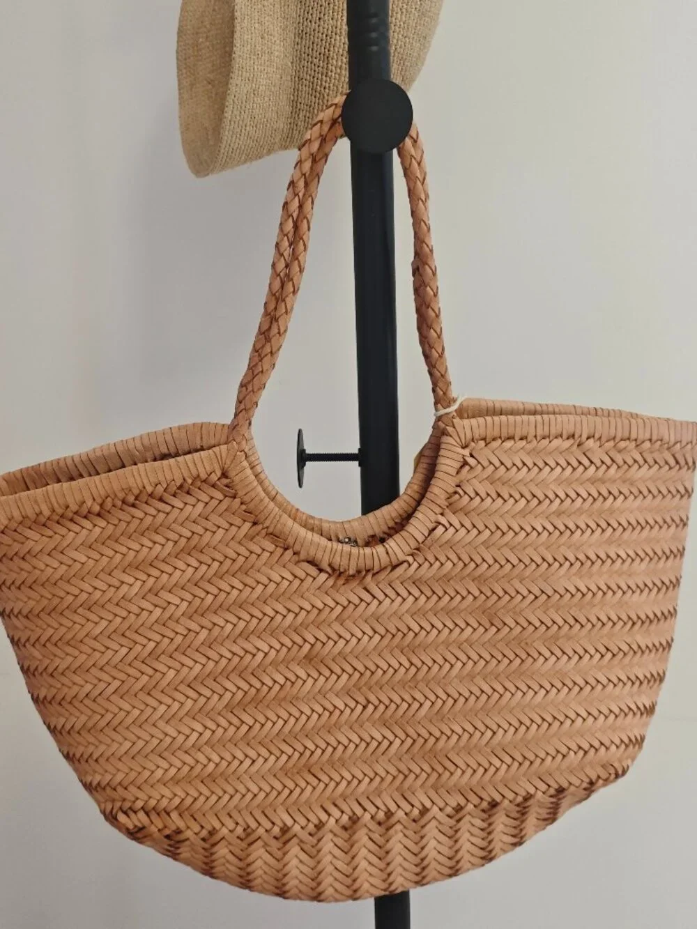 Dragon Diffusion nantucket woven basket bag in sand-sizeHeight: 40cm Width: 24cm - Picture 2 of 10